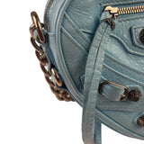 Balenciaga Blue Leather Le Cagole Mini Heart Crossbody