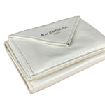 Balenciaga White Leather Papier Compact Wallet