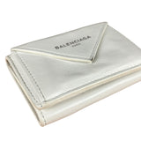 Balenciaga White Leather Papier Compact Wallet