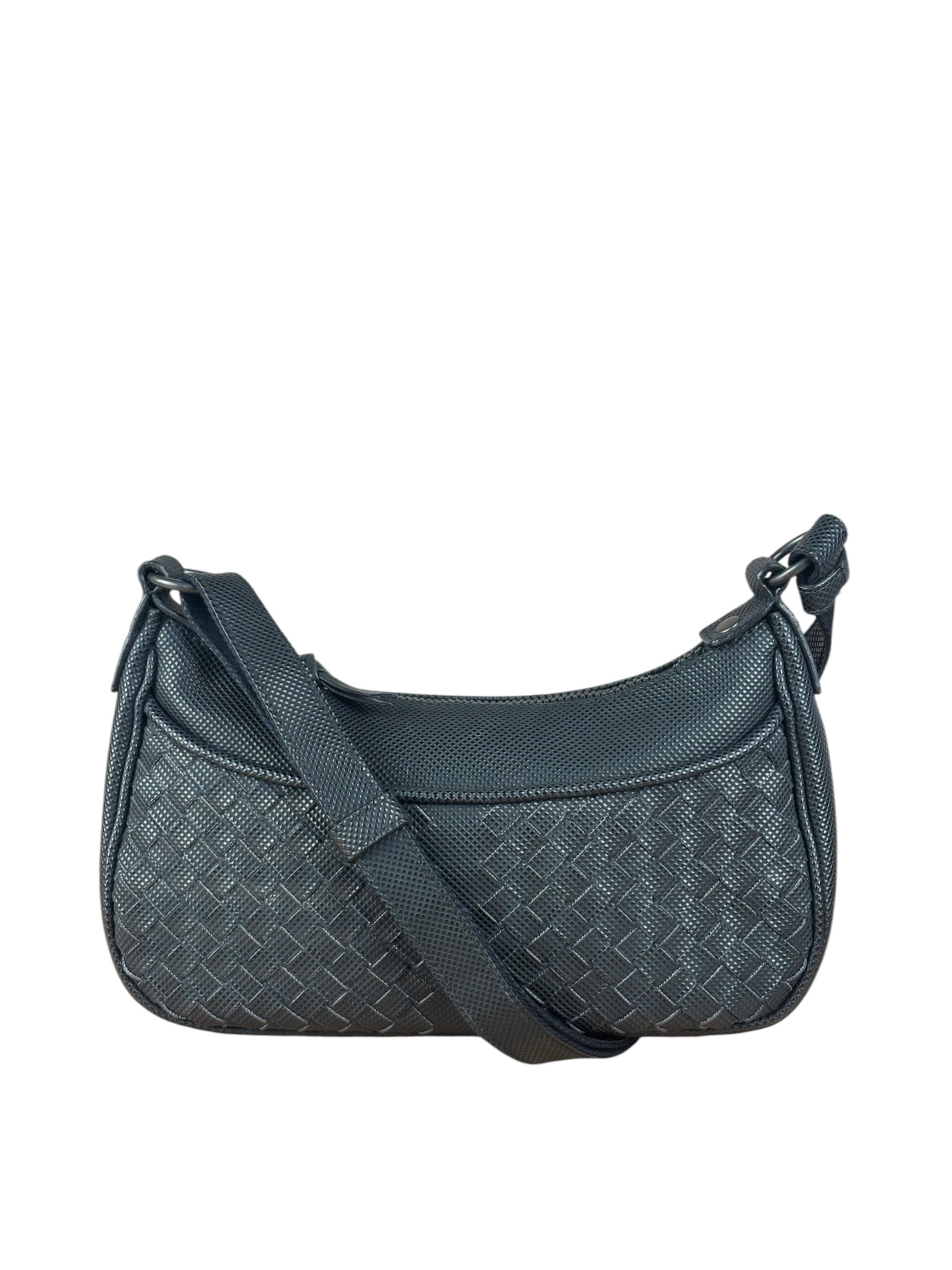 Bottega Veneta Black Coated Canvas PVC Shoulder Bag