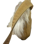Burberrys Vintage Blue Label Beige Faux Fur Trimmed Shoulder Bag