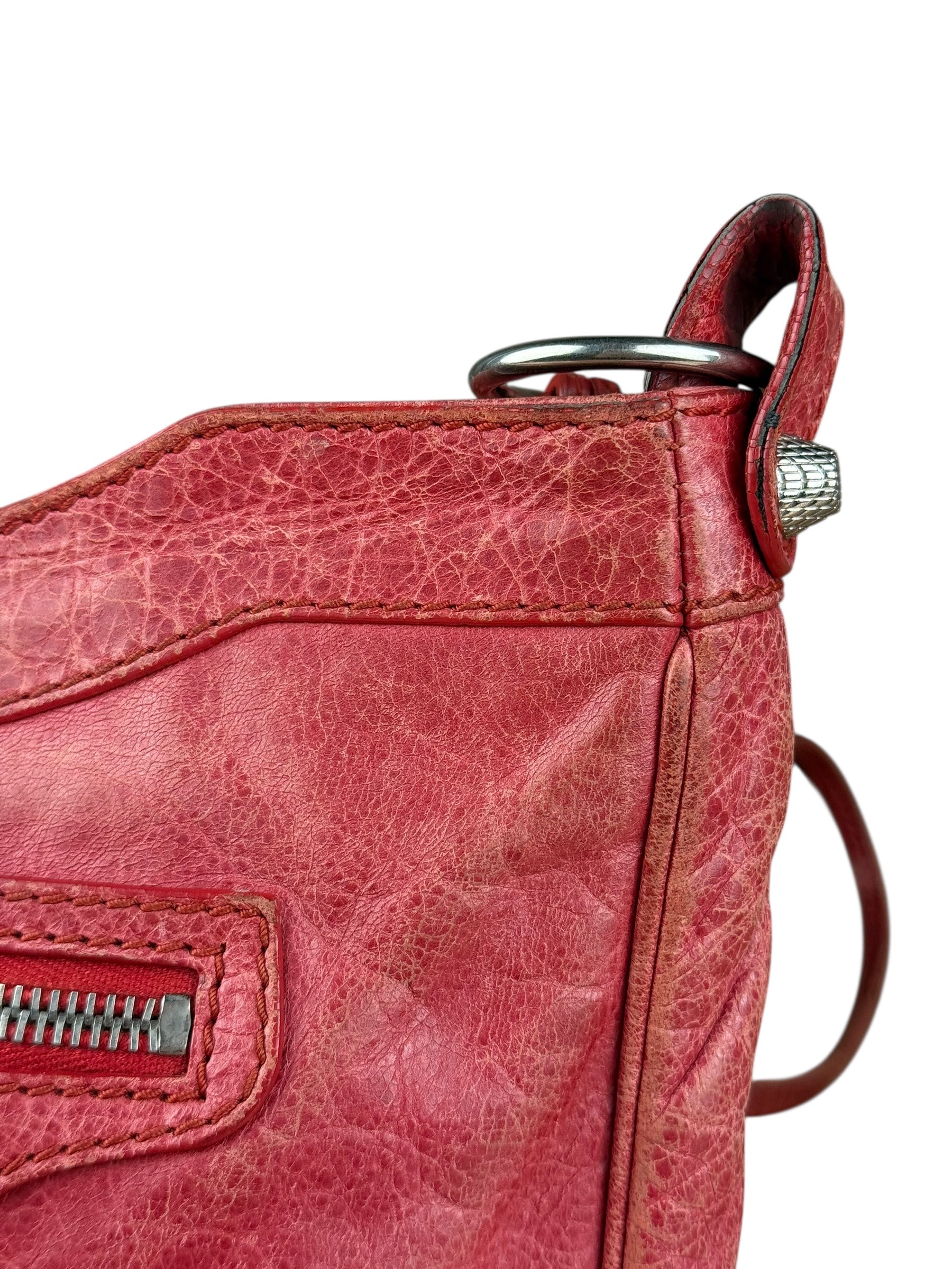 Balenciaga Fuchsia Leather Le City Crossbody