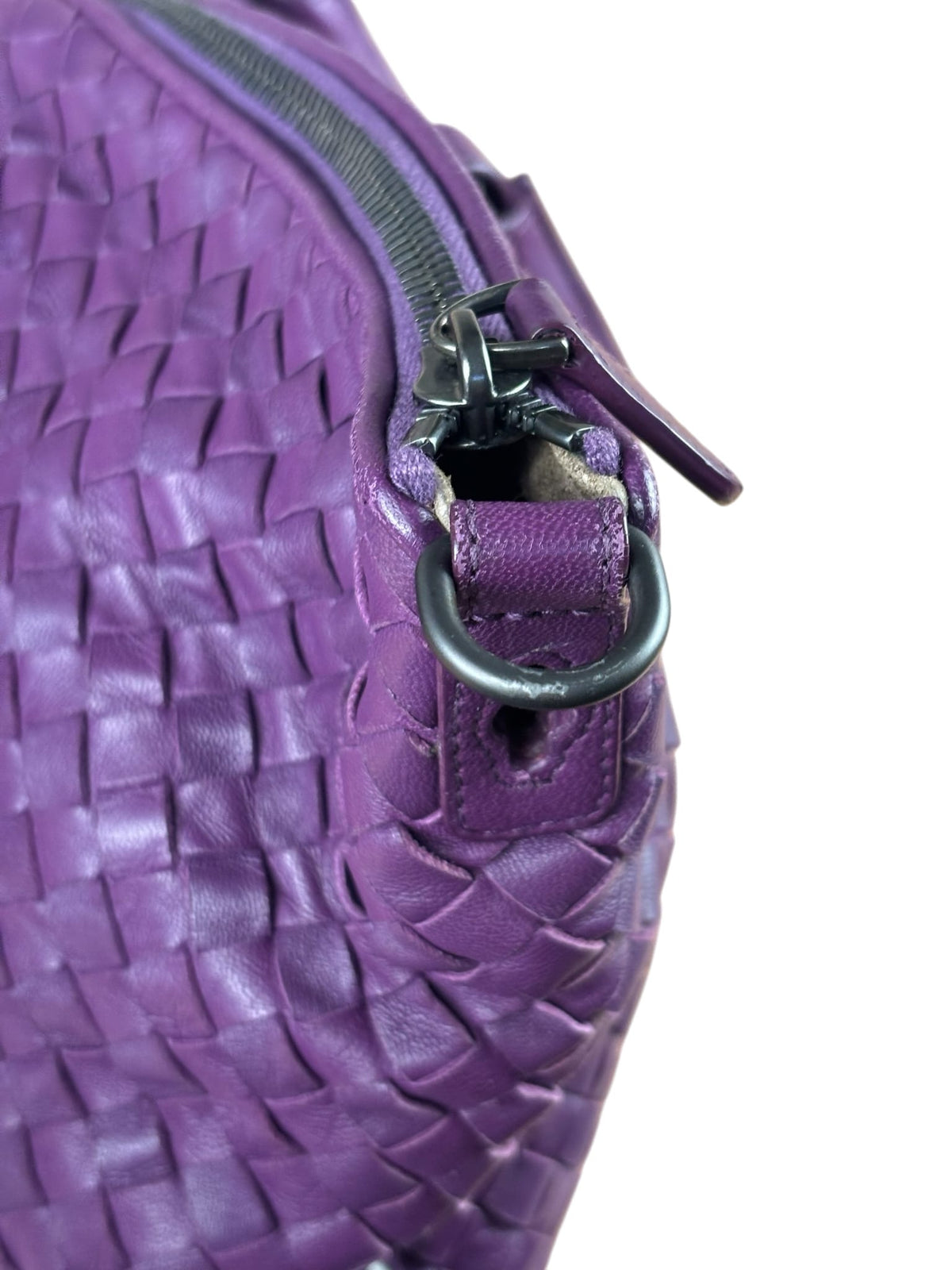 Bottega Veneta Purple Intrecciato Cabat Two-Way Tote