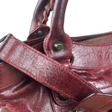 Balenciaga Vintage Burgundy Leather Moto City Two-Way Bag