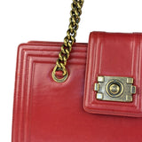Chanel Red Leather Large Jetsetter Boy 2Way Handbag 2011