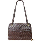 Chanel Burgundy Leather V Stitch Shoulder Bag 1990's
