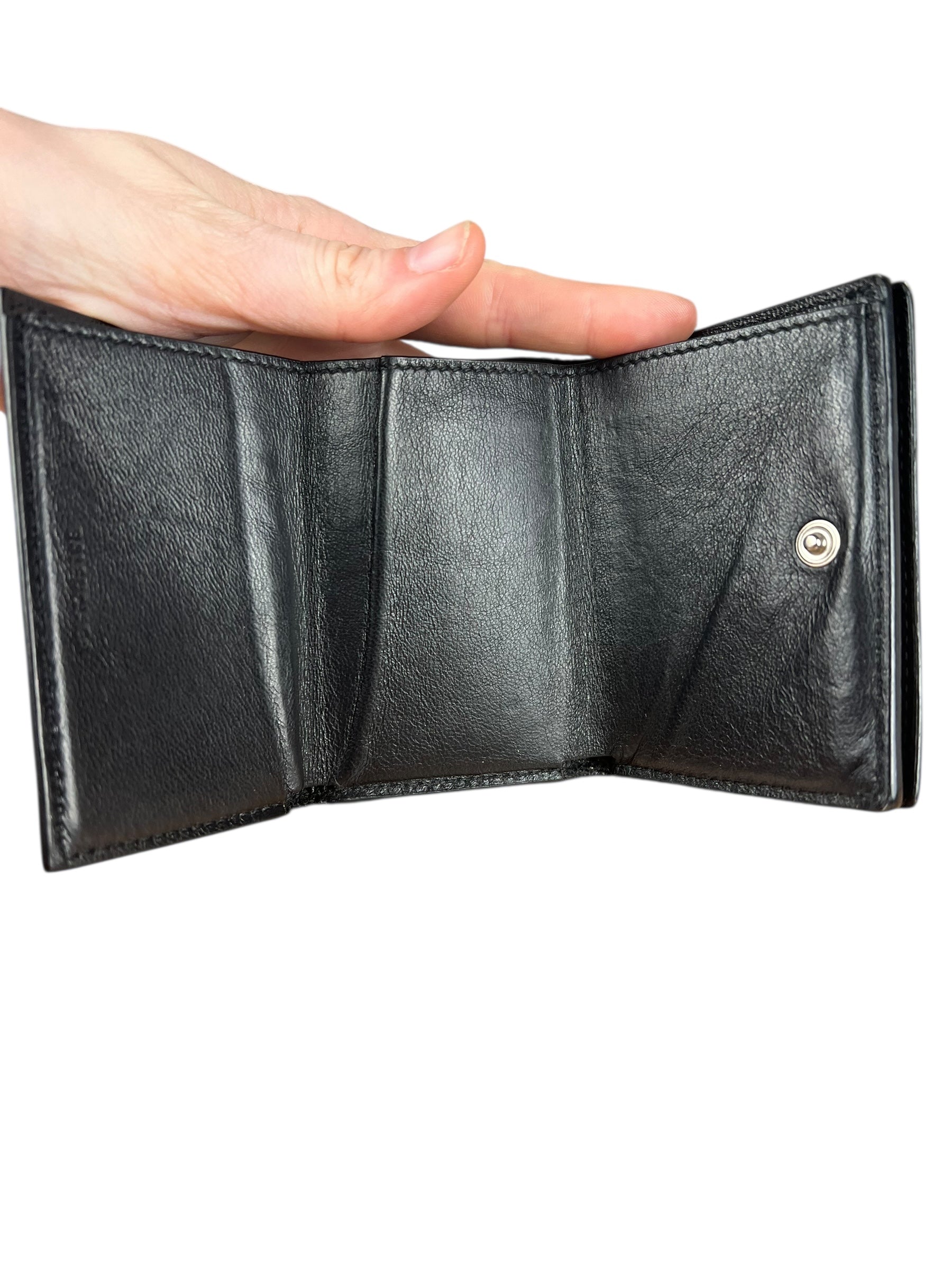 Balenciaga Black Neon Logo Compact Wallet