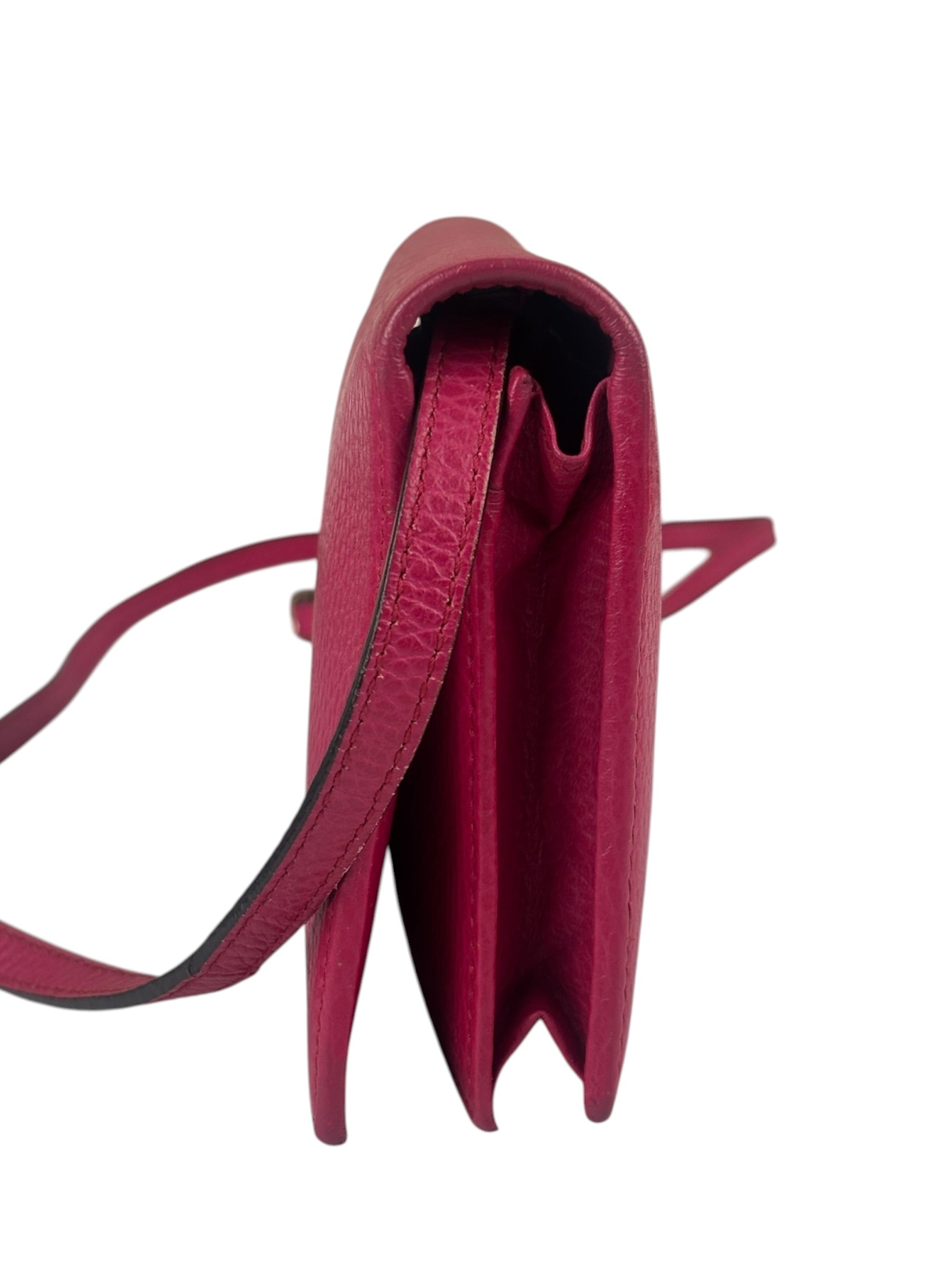 Gucci Pink Leather Swing Wallet/Pochette