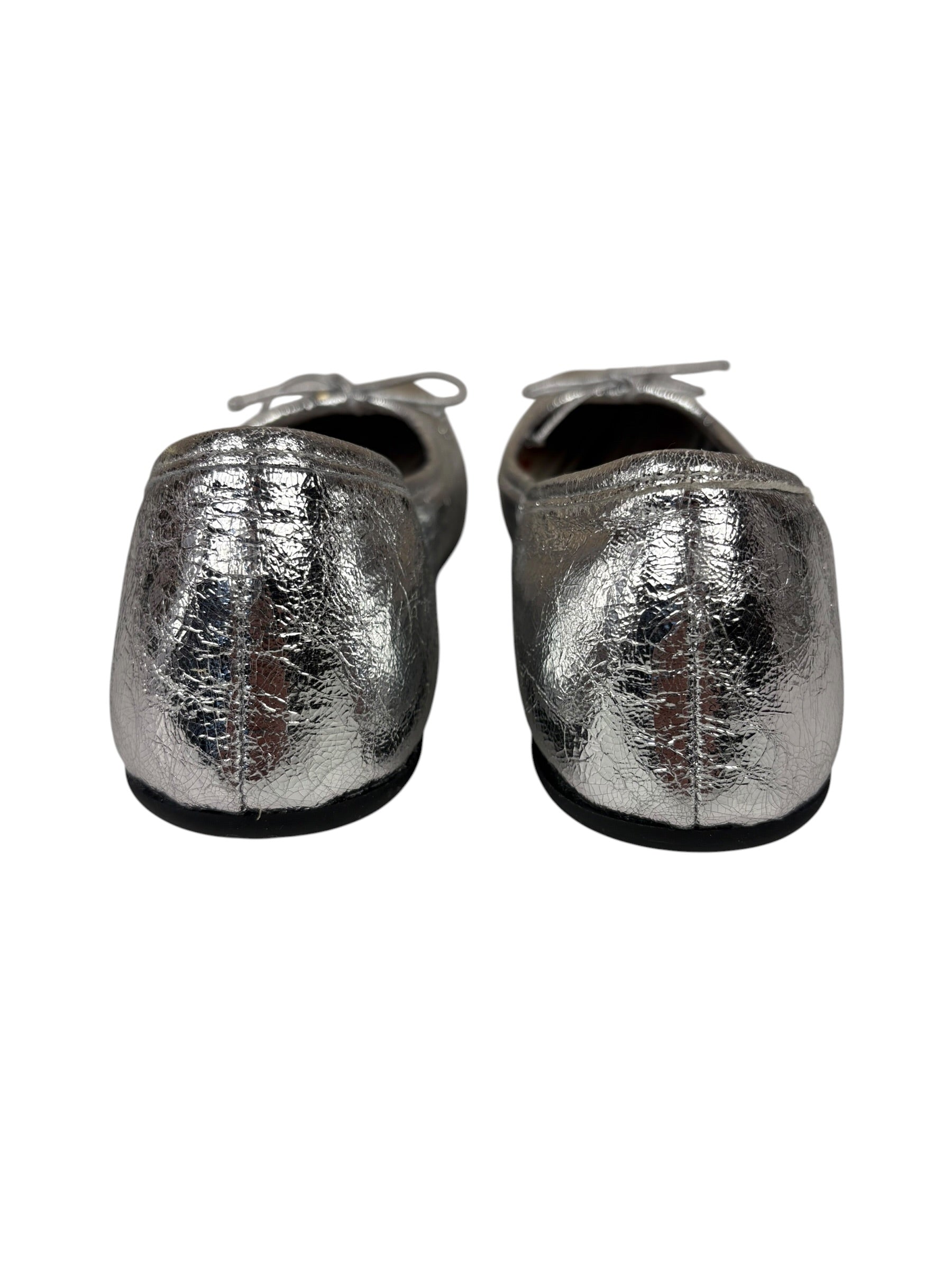 Vivienne Westwood Silver Bow Ballet Flats