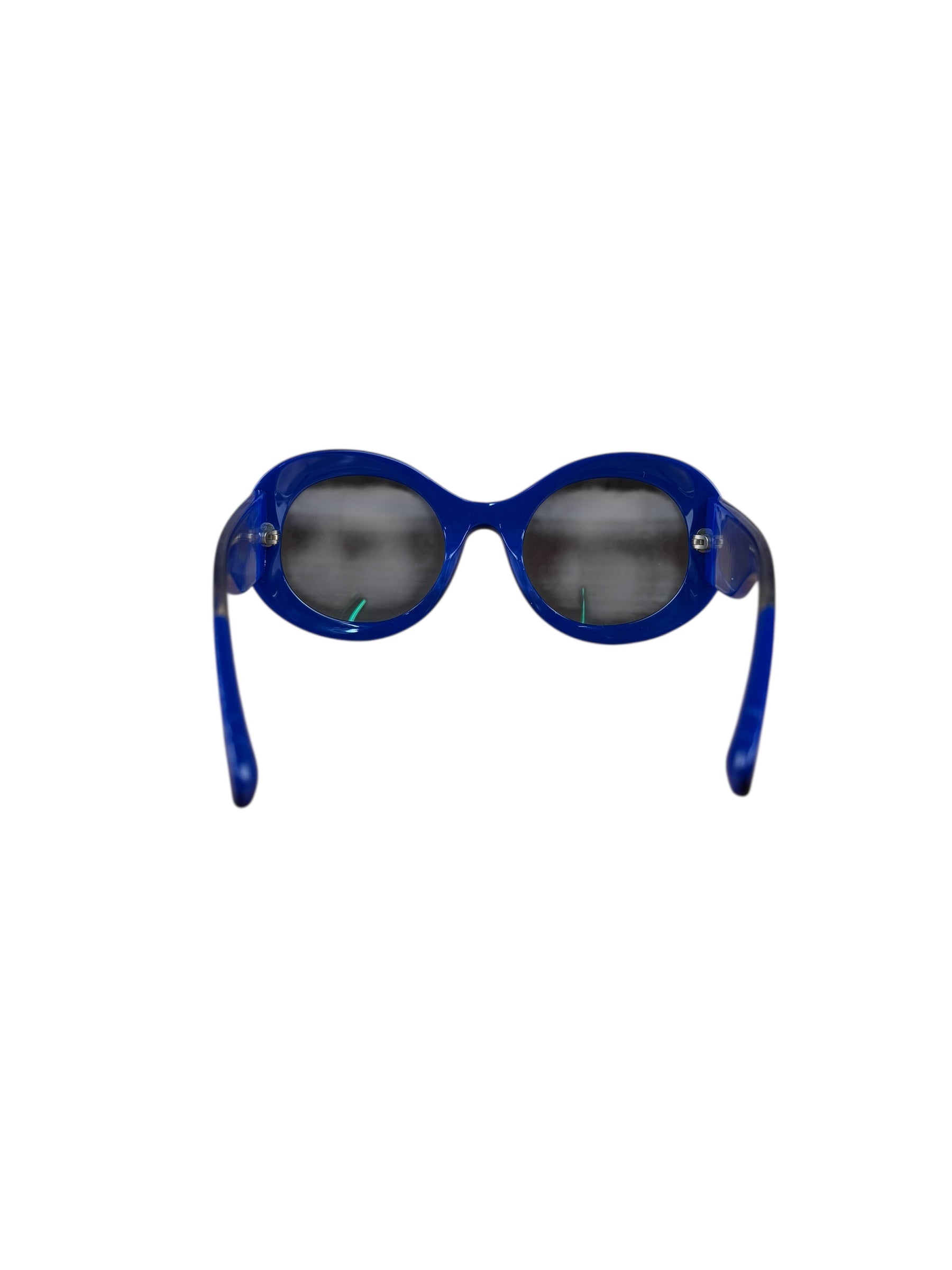 Chanel Vintage Blue Round Frame Sunglasses