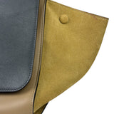 Celine Tri-Color Beige Leather/Suede Trapeze Medium Two-Way Bag