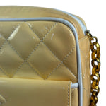 Chanel CC Patent Quilted Yellow Camera Bag 1991