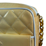 Chanel CC Patent Quilted Yellow Camera Bag 1991