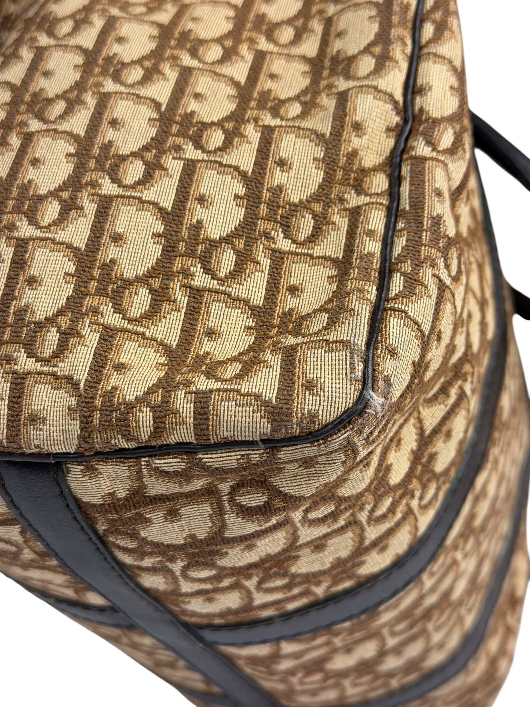 Christian Dior Brown Leather Trotter Boston Handbag