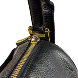 MCM Vintage Black Pebbled Leather Bowler Pochette
