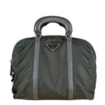 Prada Vintage Green Nylon Top Handle Bowler Bag