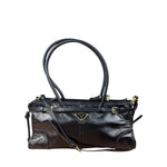 Prada Black Patent Leather Bonnie Medium Two-Way Bag