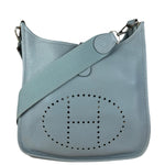 Hermes Evelyne Clemence Light Blue Leather Shoulder Bag
