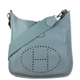Hermes Evelyne Clemence Light Blue Leather Shoulder Bag