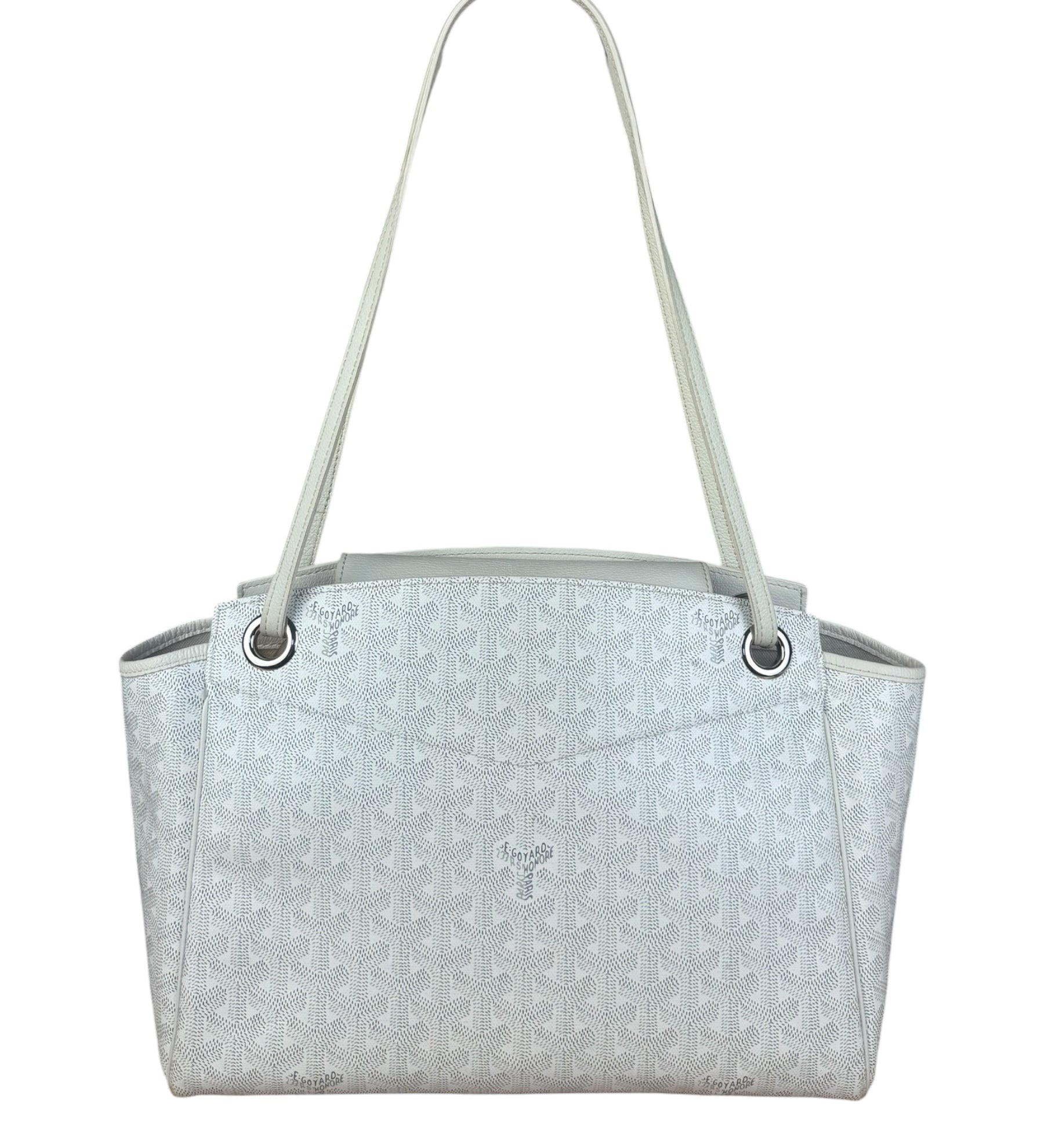Goyard White Goyardine Sac Rouette PM Shoulder Tote