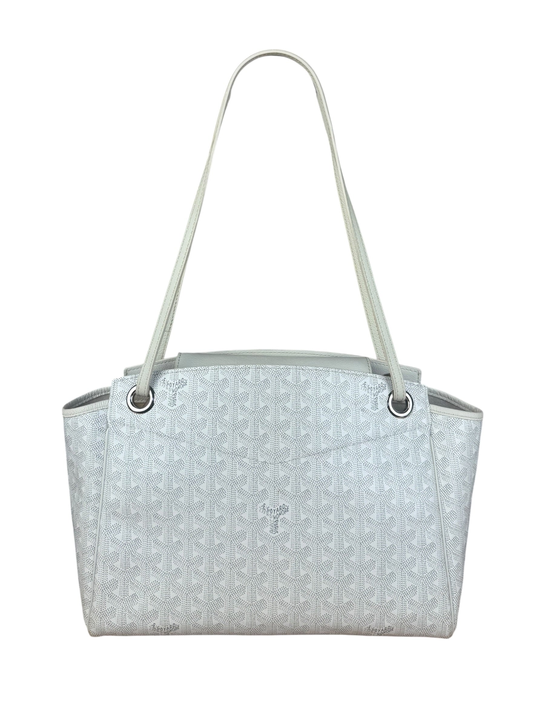 Goyard White Goyardine Sac Rouette PM Shoulder Tote