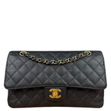 Chanel Black Quilted Leather Chain Double Leather Flap Bag 2012