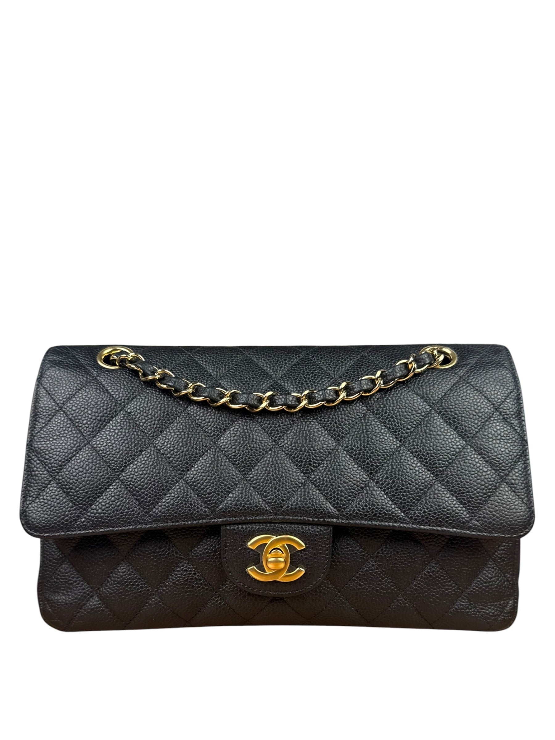 Chanel Black Quilted Leather Chain Double Leather Flap Bag 2012