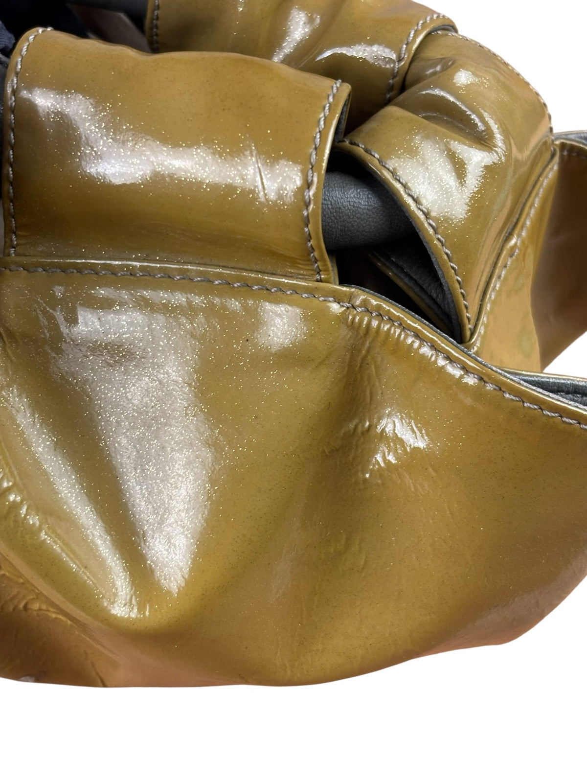 Loewe Anagram Patent Olive Leather Top Handle Bag