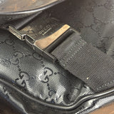 Gucci Black PVC GG Imprime Web Buckle Messenger Bag