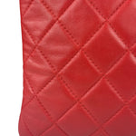 Chanel Vintage Red Leather Classics O-Case Clutch 1992
