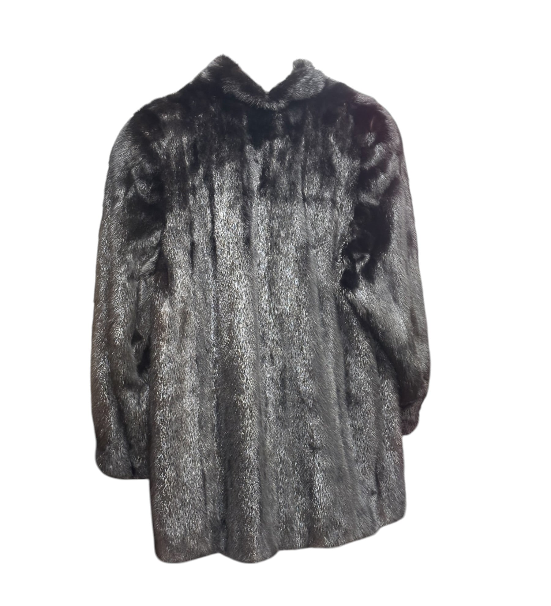 Vintage Black Mink Fur Coat