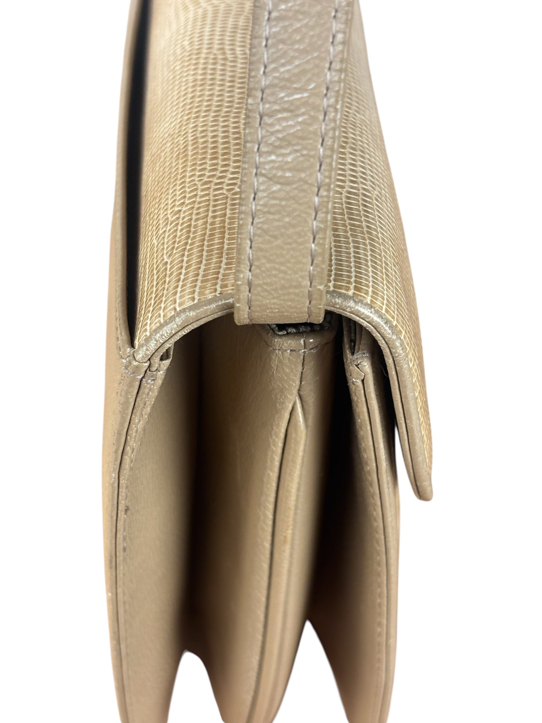 Yves Saint Laurent Vintage Beige Lizard Shoulder Bag
