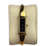 Gucci 1500L Black Dial Gold Plate Bangle