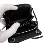 Yves Saint Laurent Black Leather Paris Lanyard Wallet