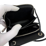 Yves Saint Laurent Black Leather Paris Lanyard Wallet