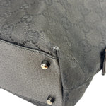 Gucci Black Leather Trim GG Top Handle Bag