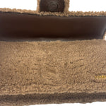 Jacquemus Brown Leather Trim  Le Bambidou Shearling Shoulder Bag