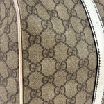 Gucci Beige/White Leather Trim GG Joy Boston Bag