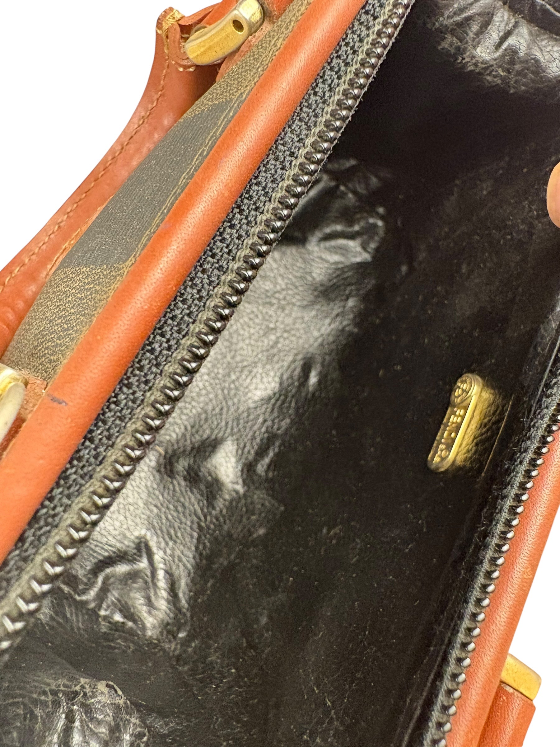 Fendi Vintage Pequin Striped Nano Top Handle Bag