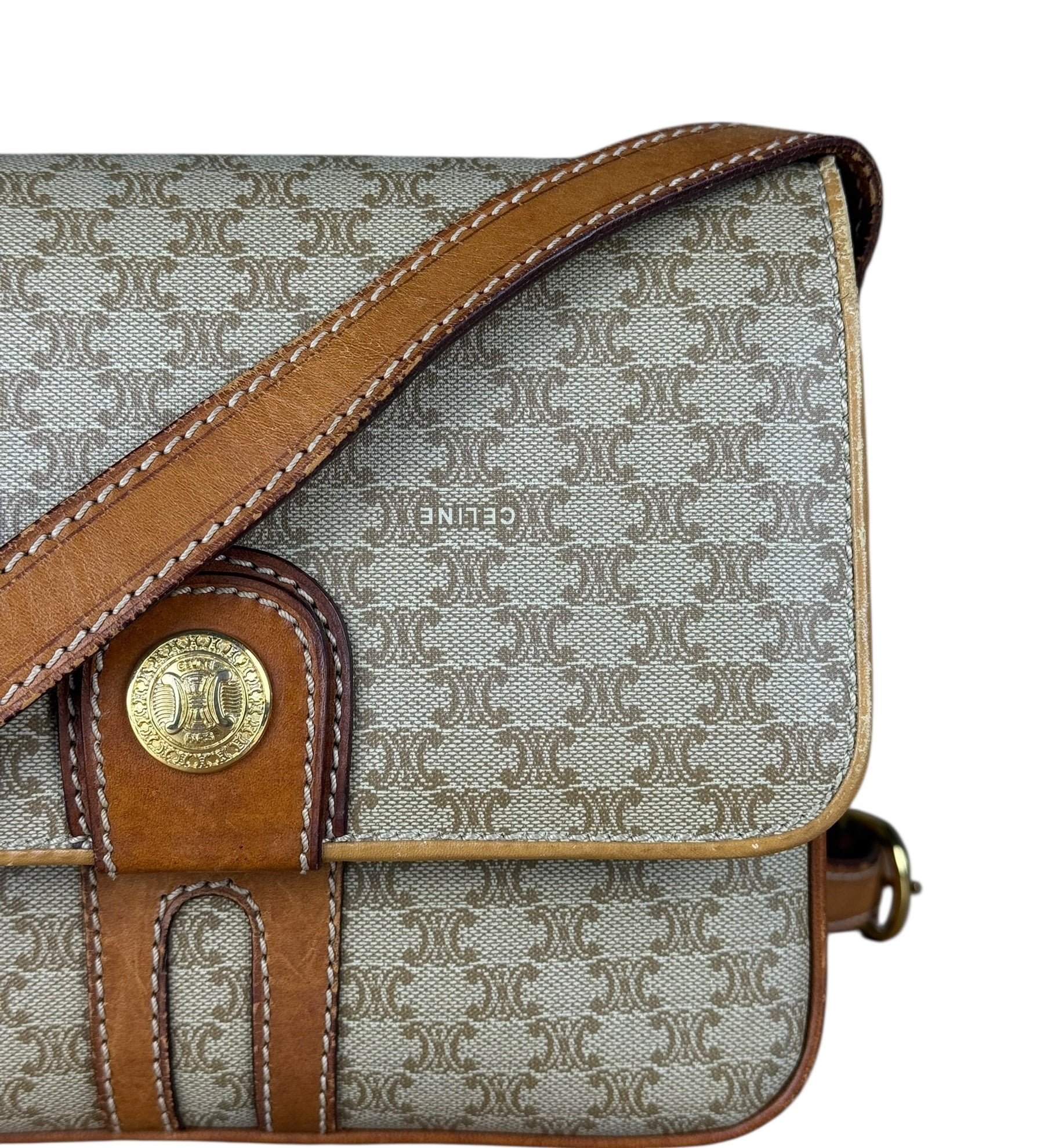 Celine Vintage Macadam Canvas Crossbody Bag