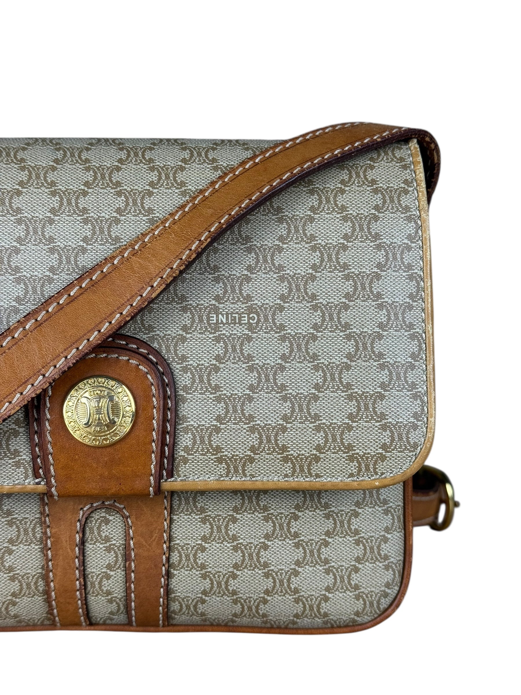 Celine Vintage Macadam Canvas Crossbody Bag