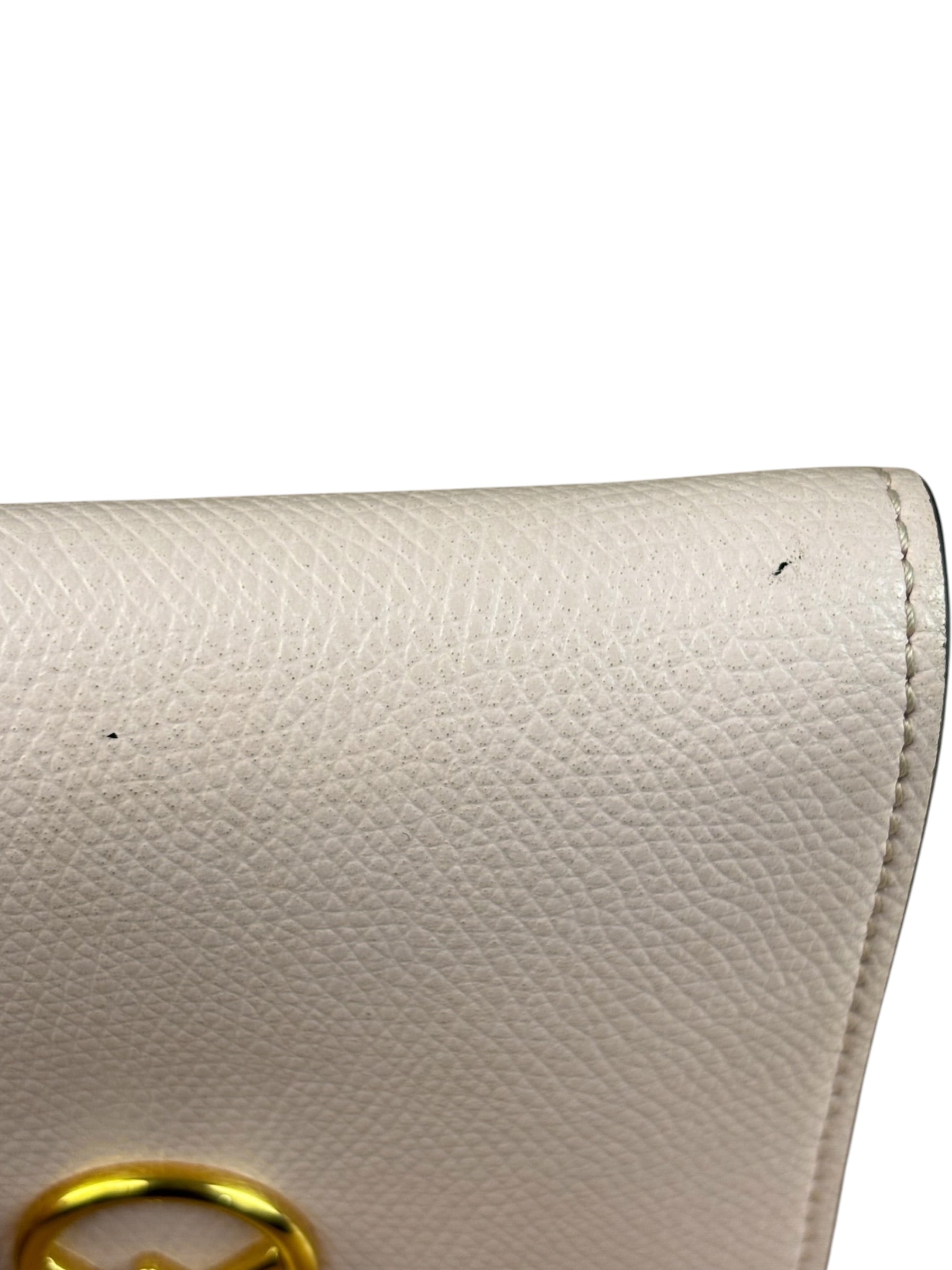 Fendi Light Pink Leather F Logo Snap Wallet