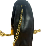 Fendi Black Leather Envelope Wallet On Chain