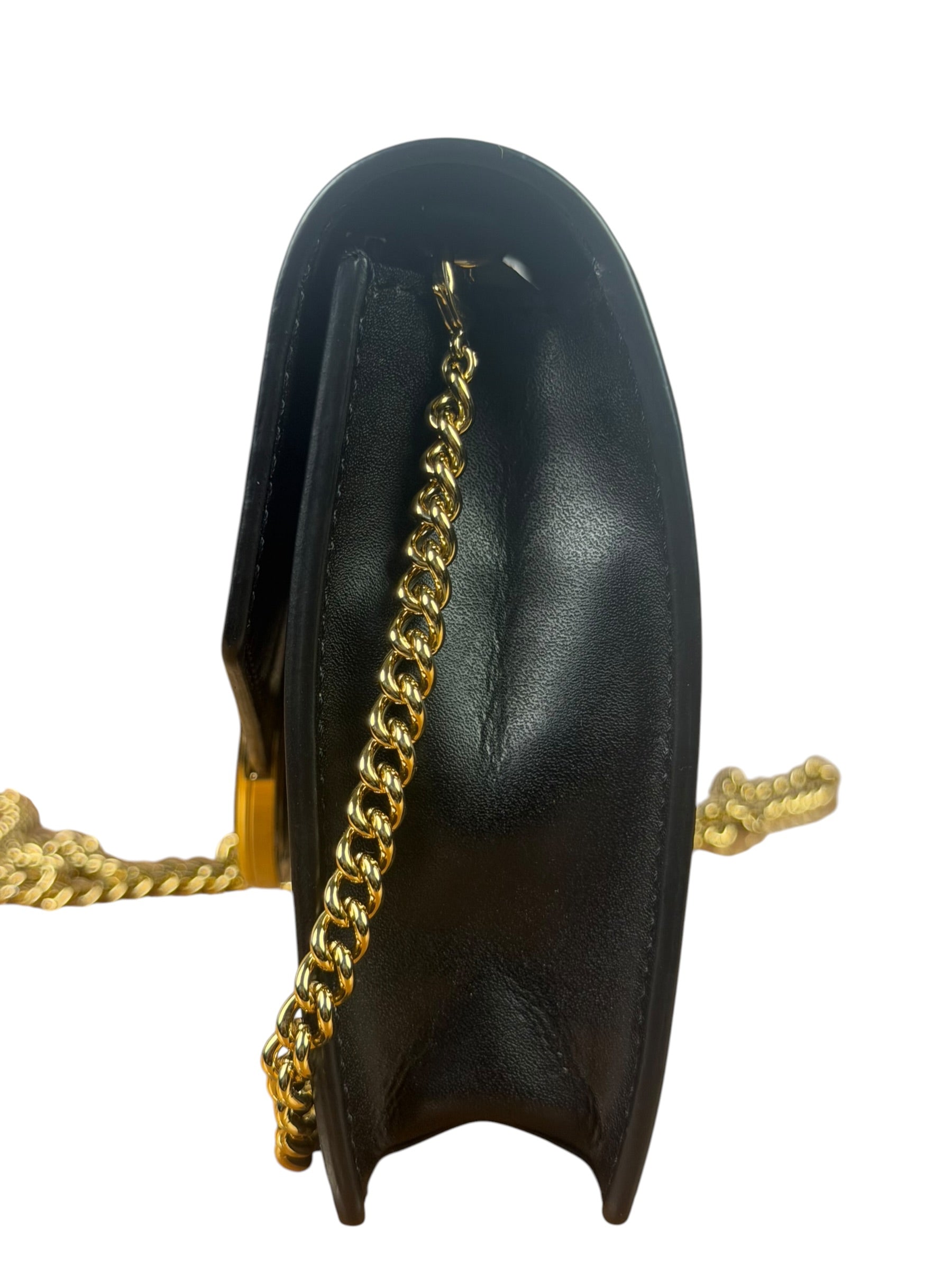 Fendi Black Leather Envelope Wallet On Chain