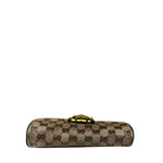 Gucci Brown Patent Leather GG Crystal Babouska Hysteria Pochette
