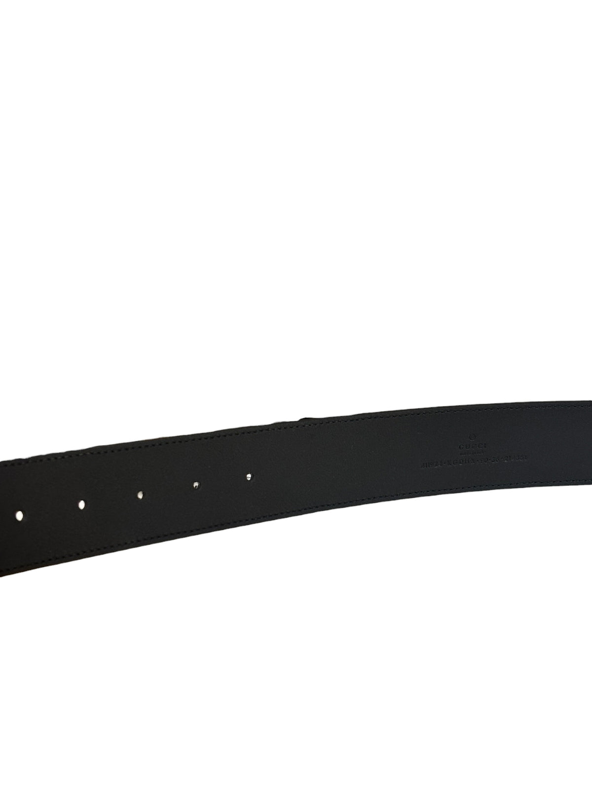 Gucci GG Supreme Black Interlocking Silver G Buckle Belt