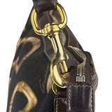 Gucci Black/Brown Leather Trim Half-Moon Hobo Bag