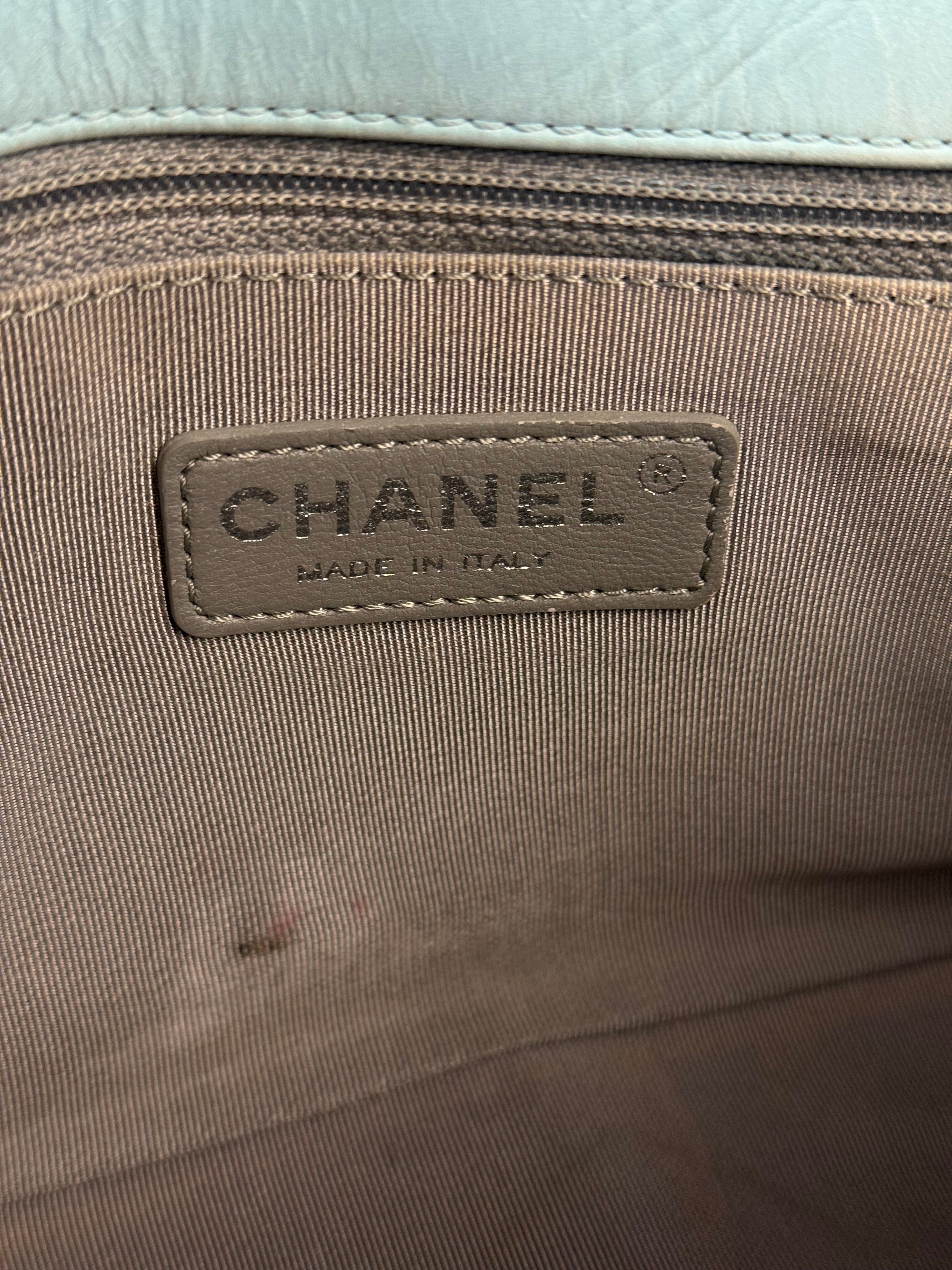 Chanel CC Two-Toned Blue Leather Flap Bag 2014