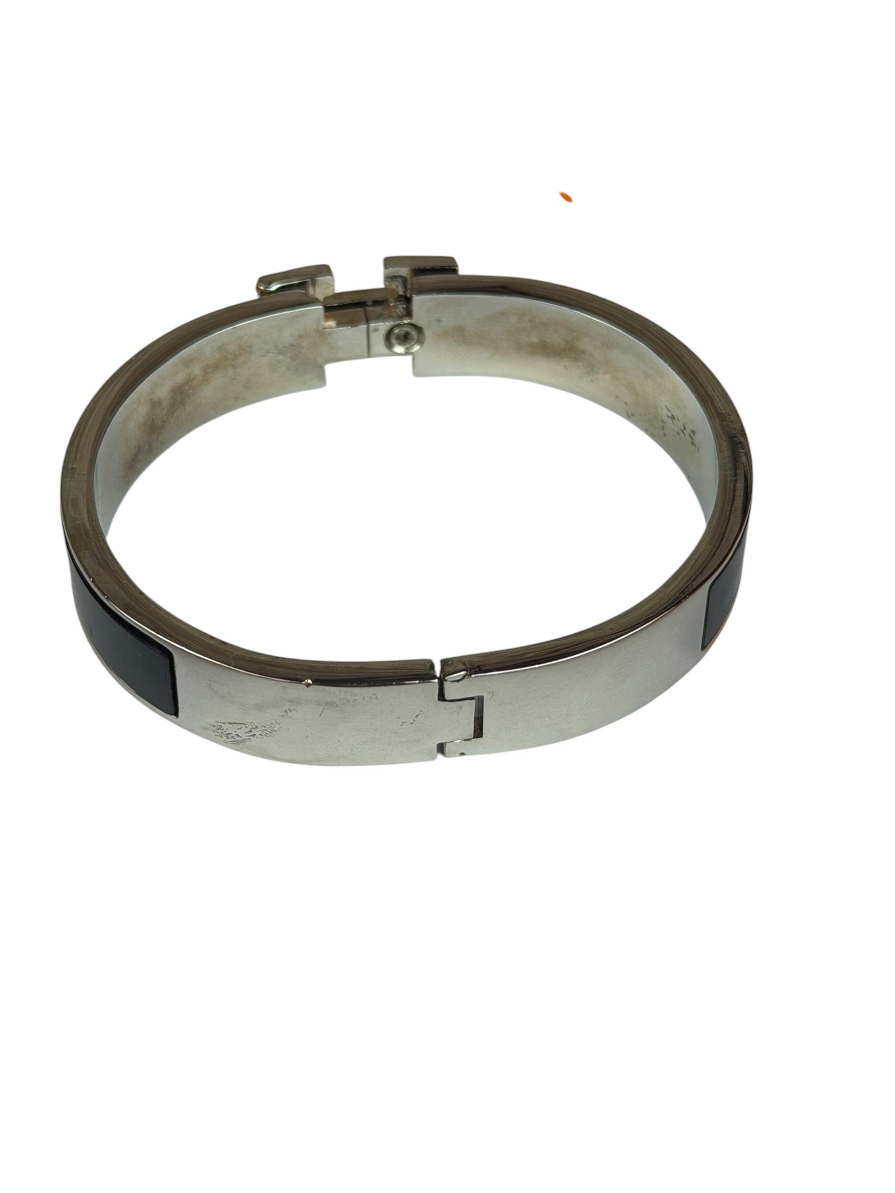 Hermes H Black/Palladium Clic Bracelet