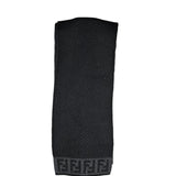 Fendi FF Logo Black Wool Scarf